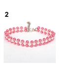 Bluelans Pet Dog Puppy Yorkie Fashion Sweet Three Rows Faux Pearl Collar Short Necklace L (Pink)