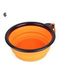 Bluelans Foldable Dog Cat Pet Travel Food Feeding Bowl Water Dish Portable Silicone Bowl (Orange)