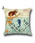 Bluelans Mermaid Home Car Decor Throw Pillow Case Linen Cushion Cover (2)