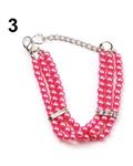 (Bluelans Pet Dog Puppy Yorkie Fashion Sweet Three Rows Faux Pearl Collar Short Necklace L (Coral Pink