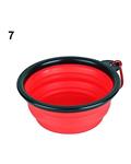 Bluelans Foldable Dog Cat Pet Travel Food Feeding Bowl Water Dish Portable Silicone Bowl (Red)