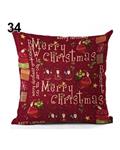 Bluelans Geometric Flower Xmas Linen Throw Pillow Case Home Decoration Sofa Cushion Cover 34