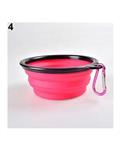 Bluelans Foldable Dog Cat Pet Travel Silicone Food Feeding Bowl (Pink)