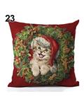 Bluelans Geometric Flower Xmas Linen Throw Pillow Case Home Decoration Sofa Cushion Cover 23