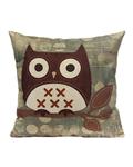 Bluelans Owl Cushion Cover (Brown/Grey)