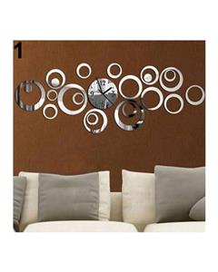 Bluelans Modern Round Mirror Style Wall Sticker Clock Removable Decal Art Home Decor (Silver) 