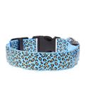 Bluelans Pets Dog Puppy Light Flashing Safety Leopard Adjustable Nylon LED Collar Blue