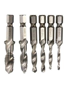 Bluelans Hss Drill Tap Countersink Deburr Set Metric Combination M3 M10 6 Pcs 