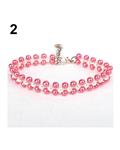 Bluelans Pet Dog Puppy Yorkie Fashion Sweet Three Rows Faux Pearl Collar Short Necklace S (Pink)