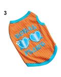 Bluelans Fashion Cute Pet Puppy Dog Cat Summer Stripes Love Heart T-shirt Vest Top M (Orange Stripe)