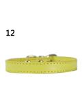 Bluelans Fashion Adjustable Faux Leather Solid Color Dog Cat Puppy Neck Strap Pet Collar M (Yellow)