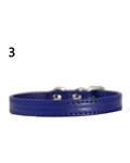 Bluelans Fashion Adjustable Faux Leather Solid Color Dog Cat Puppy Neck Strap Pet Collar S (Dark Blue)