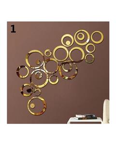 Bluelans Home Accessories DIY Creative Decoration 3D Mirror Circle Wall Stickers Gold 