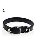 Bluelans Fashion Adjustable Faux Leather Solid Color Dog Cat Puppy Neck Strap Pet Collar M (Black)