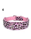 Bluelans Fashion Durable Horn Sharp Spiked Studded Adjustable Faux Leather Dog Collar S (Pink)