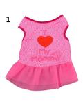 Bluelans Lovely Embroidered Heart Letter Pet Clothes Tulle Hem Puppy Dog Vest Costume XS (Pink)