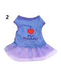 Bluelans Lovely Embroidered Heart Letter Pet Clothes Tulle Hem Puppy Dog Vest Costume L (Purple)