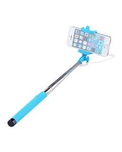 Bluelans Extendable Wired Remote Shutter Handheld Selfie Stick Blue 