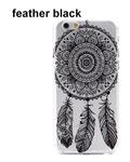 Bluelans Hollow Feather Skin Case Paisley Feather Cover for iPhone 6 Black