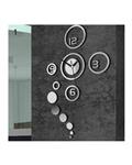 Bluelans Modern Fashion 3D Acrylic Mirror Surface Wall Clock Sticker DIY Home Bedroom Decor (Silver)