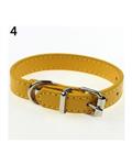 Bluelans Fashion Adjustable Faux Leather Solid Color Dog Cat Puppy Neck Strap Pet Collar M (Gold)