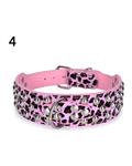 Bluelans Fashion Durable Horn Sharp Spiked Studded Adjustable Faux Leather Dog Collar M (Pink) 