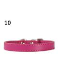 Bluelans Fashion Adjustable Faux Leather Solid Color Dog Cat Puppy Neck Strap Pet Collar S (Rose)