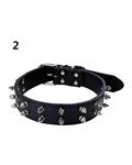 Bluelans Pet Dog Rivet Collar Spiked Studded Strap Faux Leather Buckle Neck M (Black) 