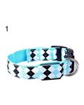 Bluelans Pets Dogs Cats Night Safety Rhombus Pattern LED Light Nylon Adjustable Collar M (Blue) 