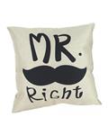 Bluelans Retro Cotton Mr Right Linen Pillow Case Sofa Throw Cushion Cover Home Decor Beige