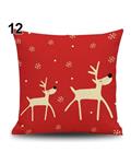 Bluelans Snowman Elk Tree Wreath Christmas Pillow Case Xmas Home Decor Linen Cushion Cover 12