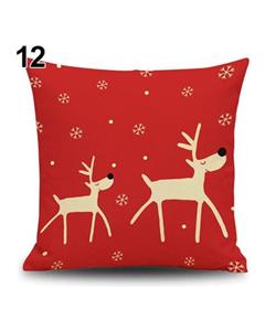 Bluelans Snowman Elk Tree Wreath Christmas Pillow Case Xmas Home Decor Linen Cushion Cover 12 