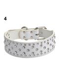 Bluelans Shining Rhinestone Studded Faux Leather Dog Collar Fashion Buckle Neck S (White) 