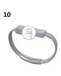 Bluelans USB Charging Data Sync Charger Cable Cord Bracelet Wrist Band for iPhone 6 Plus (Grey)