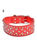 Bluelans Shining Rhinestone Studded Faux Leather Dog Collar Fashion Buckle Neck L (Red) 