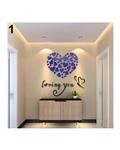 Bluelans Romantic Love 3D Heart Loving You Wall Sticker Decor DIY Decal Home Office Gift (Blue)