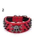 Bluelans Punk Spiked Studded Skull Faux Leather Large Middle Dog Cool Pet Collar Gift 50 cm (Red) 