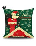 Bluelans Snowman Elk Tree Wreath Christmas Pillow Case Xmas Home Decor Linen Cushion Cover 18