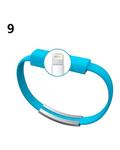 Bluelans USB Charging Data Sync Charger Cable Cord Bracelet Wrist Band for iPhone 6S Plus (Blue)