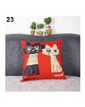 Bluelans Square Linen Throw Pillow Case  Home Sofa Decoration 23