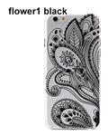 Bluelans Hollow Flower1 Skin Case Paisley Feather Cover for iPhone 6 Black