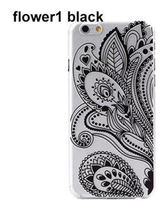 Bluelans Hollow Flower1 Skin Case Paisley Feather Cover for iPhone 6 Black 