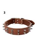 Bluelans Pet Dog Rivet Collar Spiked Studded Strap Faux Leather Buckle Neck S (Brown) 