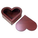 جعبه هدیه چوبی گالری چوب و شیشه مدل قلب کد 051003