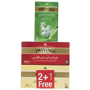 چای ارل گری و سنتی انگلیسی تونینگز بسته 50 عددی به همراه چای سبز تونینگز بسته 20 عددی
