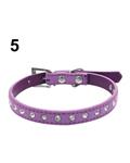 Bluelans Adjustable Cat Pet Dog Studded Rhinestones Buckle Collar Faux Leather Neck Strap S (Purple) 