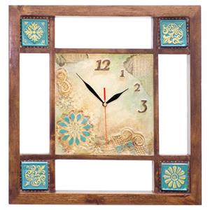 ساعت دیواری دکوکام طرح بهار wooden wall clock spring style