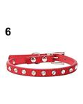 Bluelans Adjustable Cat Pet Dog Studded Rhinestones Buckle Collar Faux Leather Neck Strap M (Red) 