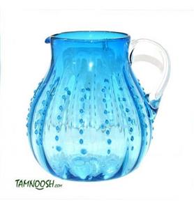 پارچ دست ساز  مدل نگینی  فیروزه ای