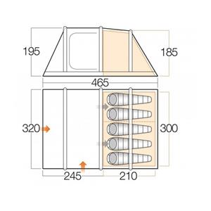 چادر کمپینگ بادی پنج نفره Vango Monaco 500 